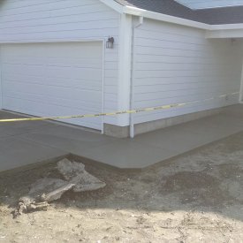 broomed driveway and side walk