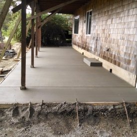 Custom concrete patio